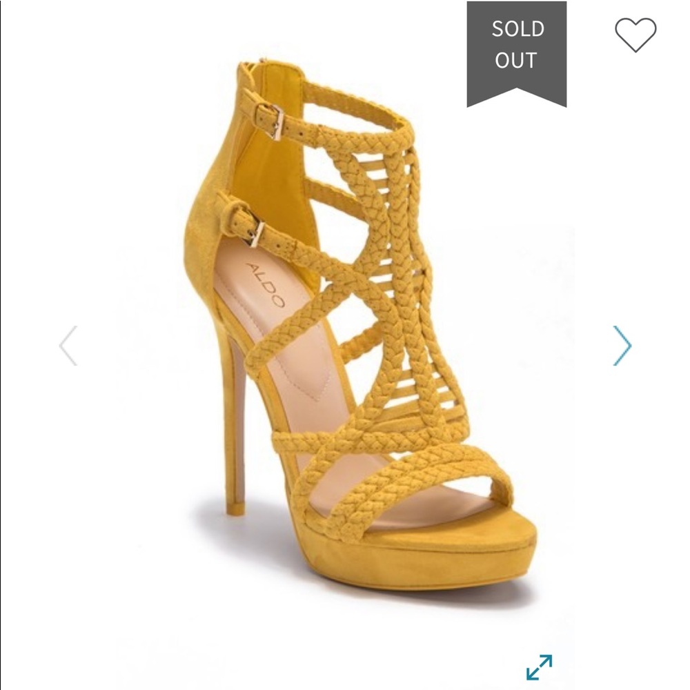 Porella Braided Strap Platform Sandal In Mustard